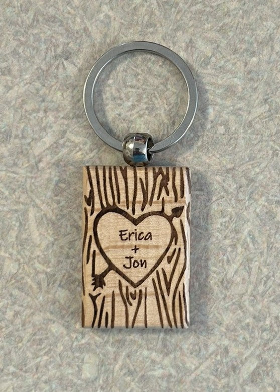 Carved Heart Keychain