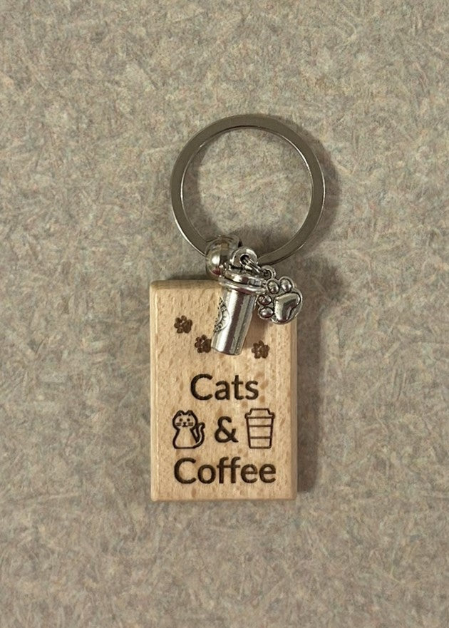 Dogs / Cats & Coffee Keychain