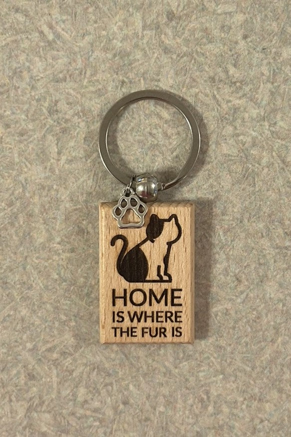 Home Is Where The Fur Is Cat / Dog Keychain