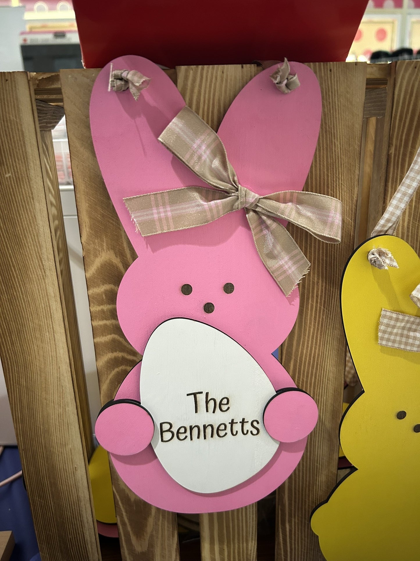 Bunny Holding Egg Door Sign