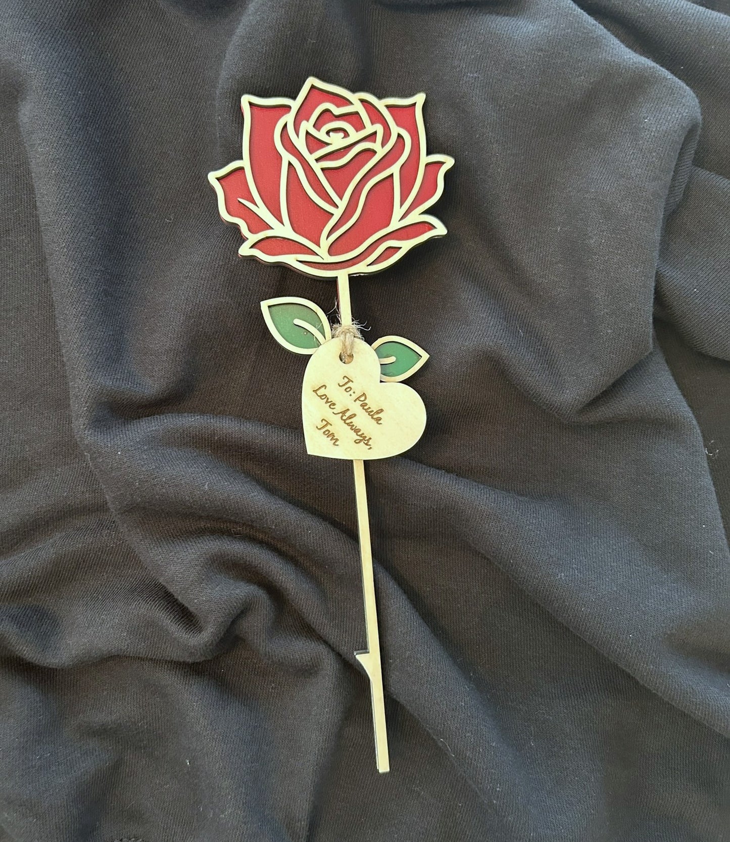 Wooden Rose With Personalized Message Tag – Impressions By Ashley, LLC